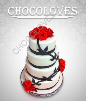 Свадебный торт "цветы любви"