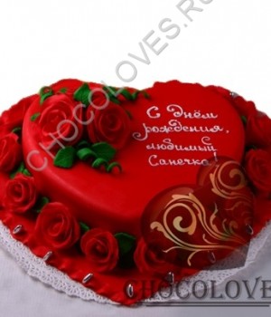 Авторский торт "Сердце в цветах"