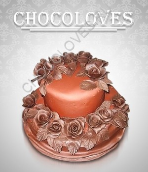 Оригинальный торт "С шоколадными розами"
