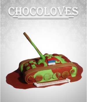 Детский торт в виде танка